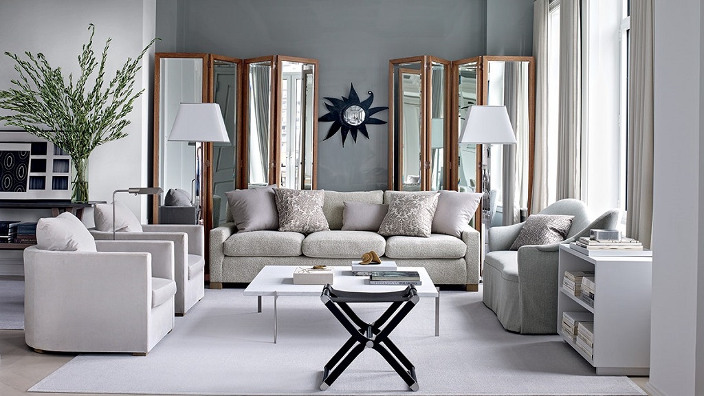 Interior design with beautiful gray floors