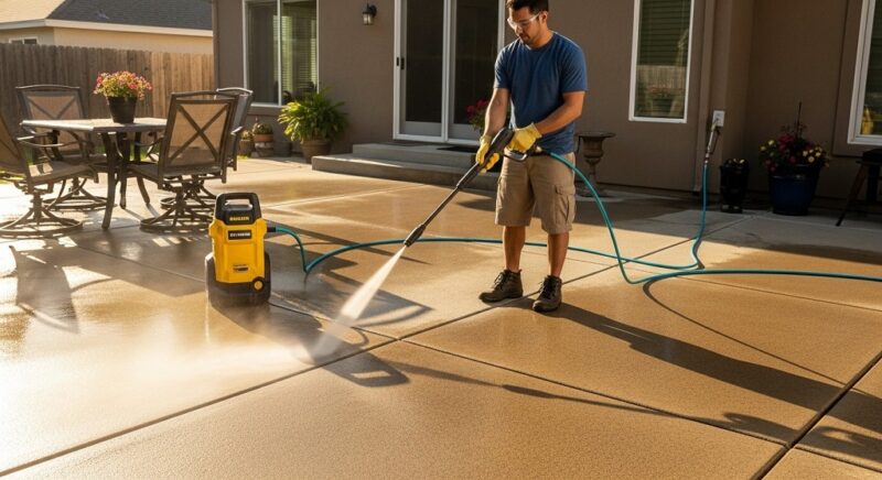 How to Pressure Wash Concrete Without Damage - Out There Interiors